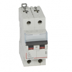 Выключатель автоматический двухполюсный DX3 6000 6А D 10кА | 408027 | Legrand