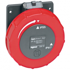 Встраиваемая розетка Hypra - IP 66/67-55 - 3К+Н+3 - 32 А - пластик | 053051 | Legrand