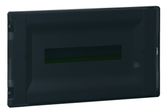 Распределительный щиток Practibox3 скрытого монтажа - IP 40 - IK 07 - 1 рейка - 18 модулей - с клеммниками заземления и нейтрали - прозрачная дверь |