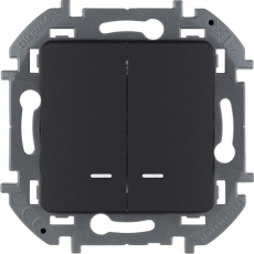 Inspiria антрацит выключатель 2 кл с подсветкой С/У без рамки| 673633 | Legrand