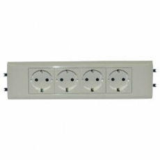 Розетка Mosaic DLP с суппортом для крышки 65 нем.ст. 4X2К+З безвинтовые заж | 077434 | Legrand