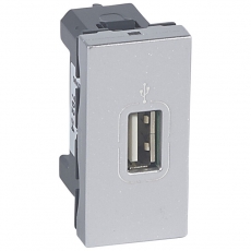 Mosaic розетка USB 1 модуль, алюминий | 079284 | Legrand