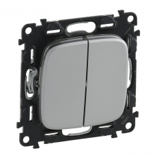 Valena ALLURE DIY Алюминий Переключатель 1-клавишный с подсветкой 10А 250В | 752908 | Legrand