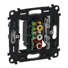 Valena Мех IN'MATIC Розетка аудио/видео устройства с 3 разьемами RCA | 753075 | Legrand