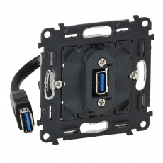 Valena Мех IN'MATIC Розетка USB 3.0 с подключенным кабелем 15см и разьемом | 753082 | Legrand