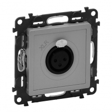 Valena LIFE Алюминий Аудиорозетка с 3-контактным гнездом XLR (с лицевой панелью) | 753373 | Legrand