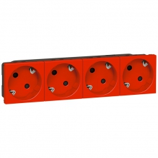 Розетка 4х2к+З Нем.Ст. 45 (Крас.) Mosaic | 077274 | Legrand