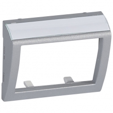 Galea Life Алюминий Лицевая панель с выходом 60 град. для волоконно-оптической розетки с держателем этикеток | 771384 | Legrand