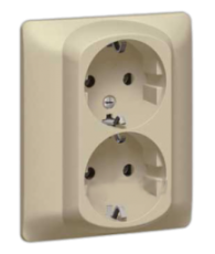 Galea Life Титан Двойная розетка 2х2К+3 автоматические клеммы с защитными шторками в сборе | 771433 | Legrand