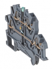 Пружинная клемма Viking 3 - многофункциональная - двухполюсная - 4 проводника - с диодом - шаг 5 мм - серый | 037255 | Legrand