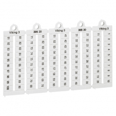 Листы с этикетками для клеммных блоков Viking 3 - горизонтальный формат - шаг 6 мм - цифры от 1 до 100 | 039520 | Legrand