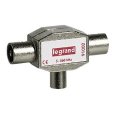 Делитель экранированный - ? 9.52 мм - 1 вход (штекер) - 2 выхода (гнезда) | 091002 | Legrand