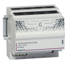 Сплиттер телефонный на 8 выходов или на 2 линии телефонной связи. Размер: 4DIN | 413012 | Legrand