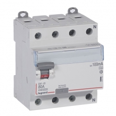 Выключатель дифференциальный (УЗО) DX3-ID 4п 80А 100мА тип A | 411772 | Legrand