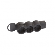 Удлинитель 3X2К+З б/кабеля чер | 695023 | Legrand