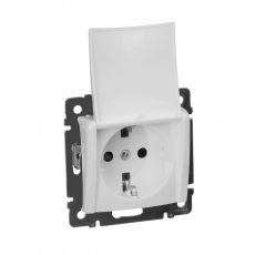 Valena Белый Розетка 1-ая с/з с крышкой защ. шторки IP21 | 774422 | Legrand