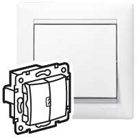 Valena Белый Выключатель 2-х клавишный с индикац на 1-й клавише с нейтралью | 774445 | Legrand