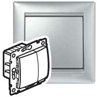 Valena Алюминий Светорегулятор нажимной 40-400W для л/н, универсальный, многофункциональный | 770262 | Legrand