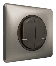 Выключатель Умный беспроводной 2-кл. Celiane рамка вольфрам; графит Netatmo | 064894 | Legrand