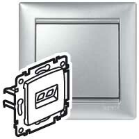 Valena Алюминий Розетка двойная комп.(RJ45) 1-ая 5 кат UTP + ТЛФ 1-ая (RJ11) | 770280 | Legrand