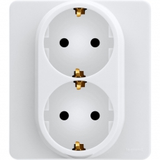 Inspiria белый Розетка 2-местная с/з С/У 16А с рамкой | 673750 | Legrand