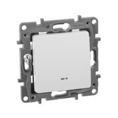 Etika Белый Выключатель 1-клавишный с подсветкой, 10А, винт. клем. | 672203 | Legrand