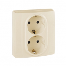 Etika Сл.кость 2-я Розетка с/з, со шторками, авт. клем. | 672333 | Legrand