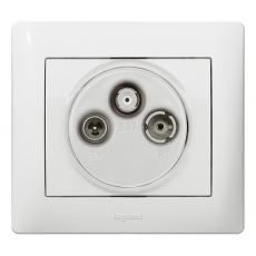 Galea Life Белый Накладка TV-FM-SAT розетки (мех Hirschman, Wisi) | 771089 | Legrand