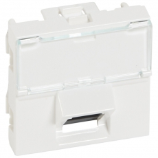 Розетка RJ 45 - Программа Mosaic - категория 5е - UTP 45° - 2 модуля - белый - LCS? | 076501 | Legrand