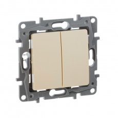 Etika Сл.кость Переключатель 2-клавишный, 10А, авт. клем | 672312 | Legrand