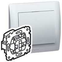 PRO21 Выключатель 1-клавишный с подсветкой зеленая лампа 0,5 мА | 775600 | Legrand