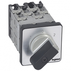 Переключатель на 2 направления - с положением ''0'', 45° - PR 12 - 4П - 8 контактов - крепление на дверце | 027433 | Legrand