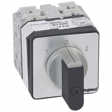 Переключатель на 2 направления - с положением ''0'', 45° - PR 21 - 2П - 4 контакта - крепление на дверце | 027441 | Legrand