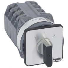 Переключатель на 2 направления - с положением ''0'', 45° - PR 40 - 4П - 8 контактов - крепление на дверце | 027453 | Legrand