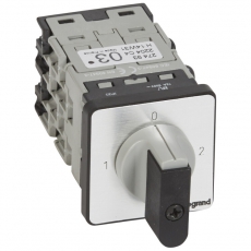 Переключатель на 2 направления - с положением ''0'', 90° - PR 12 - 4П - 8 контактов - крепление на дверце | 027493 | Legrand