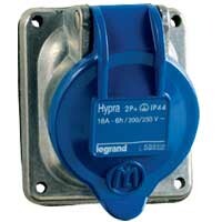 Встраиваемая розетка Hypra - IP 44 - 3К+Н+З - 16 А - металл | 052034 | Legrand