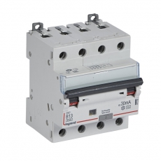 Выключатель автоматический дифференциальный DX3 6000 4п 13А B 30мА тип A | 411356 | Legrand