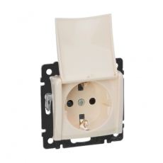 Valena Сл. кость Розетка 1-ая с/з с крышкой защ. шторки IP21 | 774322 | Legrand
