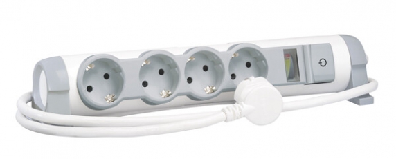 Многорозеточный блок ''Комфорт и безопасность'' 4 x 2К+З - с кабелем длиной 3 м | 694643 | Legrand