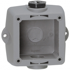 Коробка с одним ответстием под сальник Hypra - IP 44 и IP 66/67-55 - 2К+З - для бытовых розеток - 250 В - 16 А - пластик | 053910 | Legrand