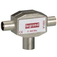 Делитель экранированный - ? 9.52 мм - 1 вход (гнездо) - 2 выхода (штекера) | 091005 | Legrand