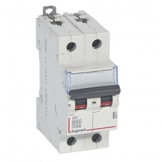 Выключатель автоматический двухполюсный DX3 10000 50А B 16кА | 408947 | Legrand