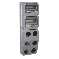 Сборный щиток Hypra - с отверстиями для 6 разъёмов 16-32 А - с рейкой DIN - 740x230x181 мм | 059848 | Legrand