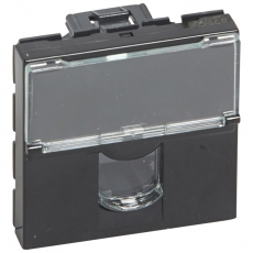 Розетка RJ 45 - Программа Mosaic - категория 6 - FTP - 2 модуля - черный | 079485 | Legrand