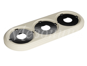 Рамка трехместная пластиковая, 234x92x14 мм, цвет - слоновая кость, серия УСАДЬБА, ТМ МЕЗОНИНЪ