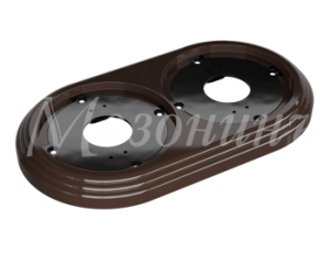 Рамка двухместная пластиковая, 163x92x14 мм, цвет - коричневый, серия УСАДЬБА, ТМ МЕЗОНИНЪ