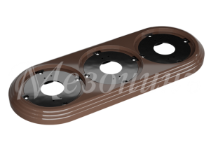 Рамка трехместная пластиковая, 234x92x14 мм, цвет - какао, серия УСАДЬБА, ТМ МЕЗОНИНЪ