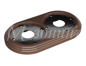 Рамка двухместная пластиковая, 163x92x14 мм, цвет - какао, серия УСАДЬБА, ТМ МЕЗОНИНЪ