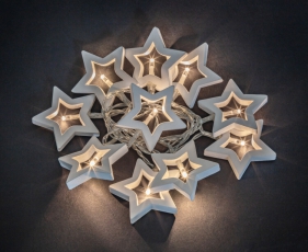 Гирлянда световая NGF-D009-10WW-2AA-деревянные звёздочки | 14047 | Navigator