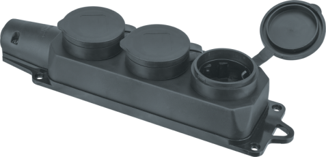 Колодка 61 372 NCA-BLR2-03-16A-E-IP44-BL 3гн с/з каучук черная |61372 |Navigator